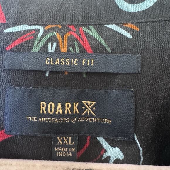 Roark Gonzo Creatures Print Short Sleeve Button Down Mens Shirt XXL Outdoor - Picture 2 of 4